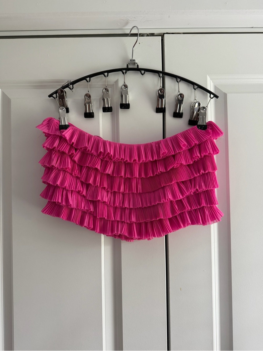 Hot Pink Tiered Ruffle Going Out Top